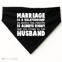 Marriage Is A Relationship Funny Husband USA-Made Doggie Bandana thumb 0