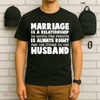 Marriage Is A Relationship Funny Husband T-Shirt thumb 6