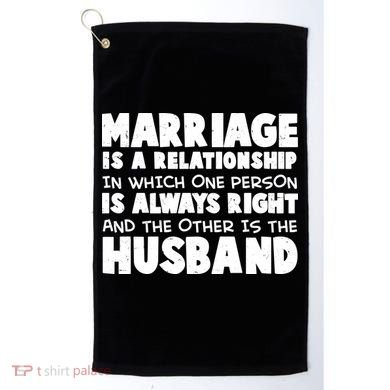 Marriage Is A Relationship Funny Husband Golf Towel