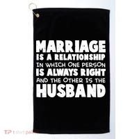 Marriage Is A Relationship Funny Husband Golf Towel thumb 0