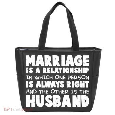 Marriage Is A Relationship Funny Husband Tote Bag