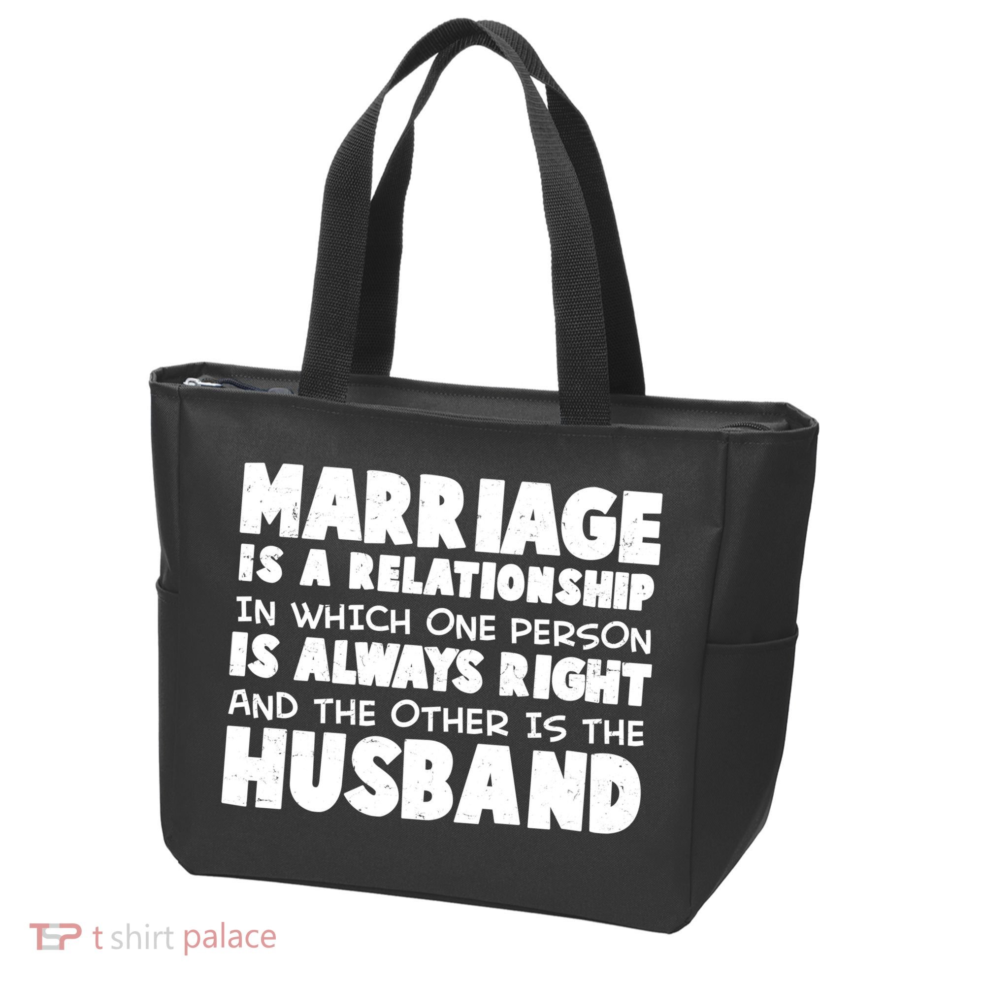Marriage Is A Relationship Funny Husband Tote Bag