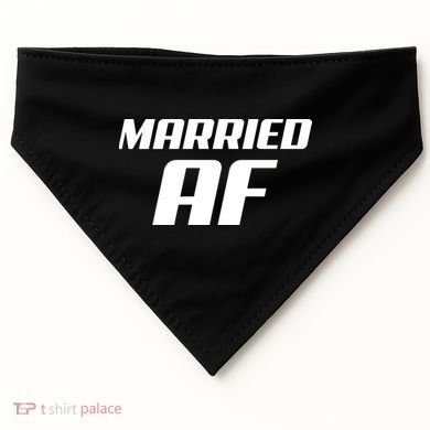 Married AF Funny Marriage Wedding USA-Made Doggie Bandana