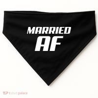 Married AF Funny Marriage Wedding USA-Made Doggie Bandana thumb 0