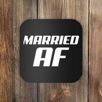 Married AF Funny Marriage Wedding Coaster thumb 0