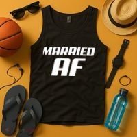 Married AF Funny Marriage Wedding Tank Top thumb 4