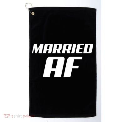 Married AF Funny Marriage Wedding Golf Towel