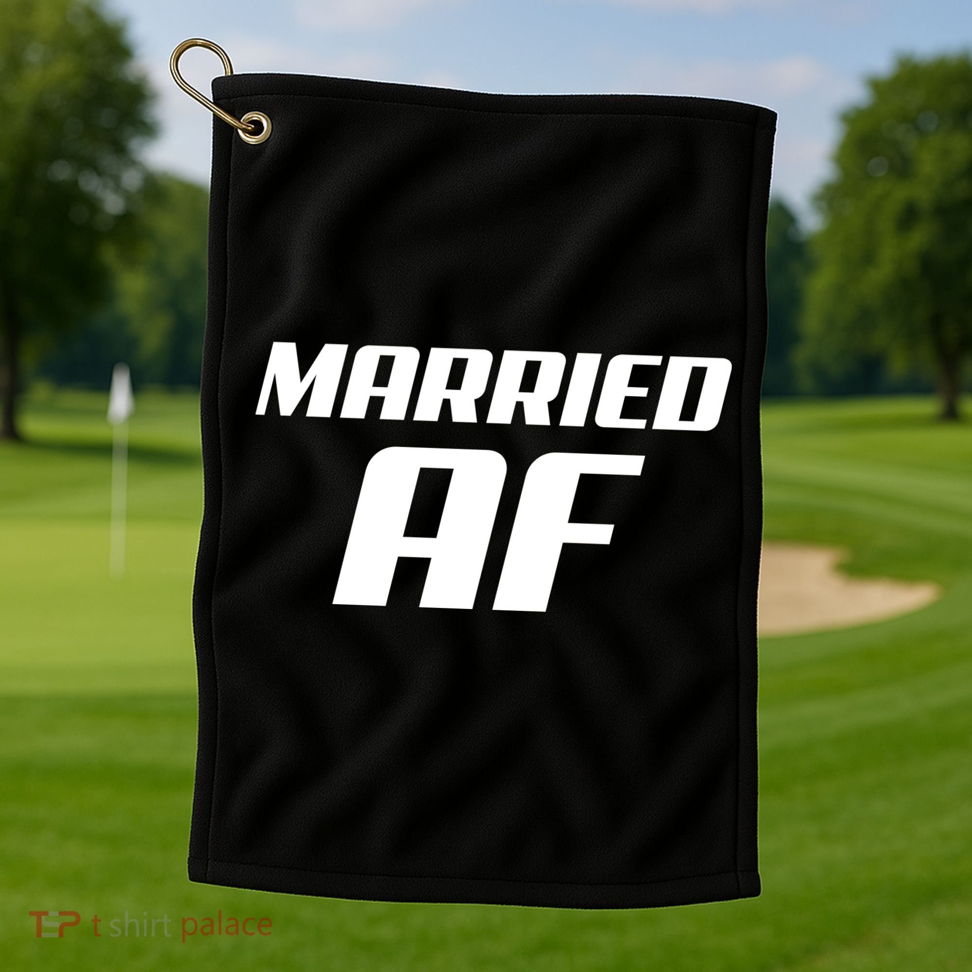 Married AF Funny Marriage Wedding Golf Towel