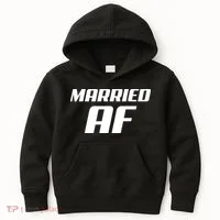 Married AF Funny Marriage Wedding Kids Hoodie thumb 0