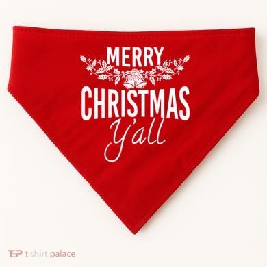 Marry Christmas Y'all USA-Made Doggie Bandana