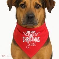 Marry Christmas Y'all USA-Made Doggie Bandana thumb 1