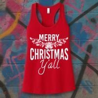Marry Christmas Y'all Women's Tank Top thumb 3