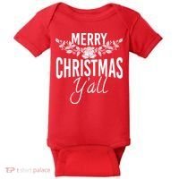 Marry Christmas Y'all Baby Bodysuit thumb 0