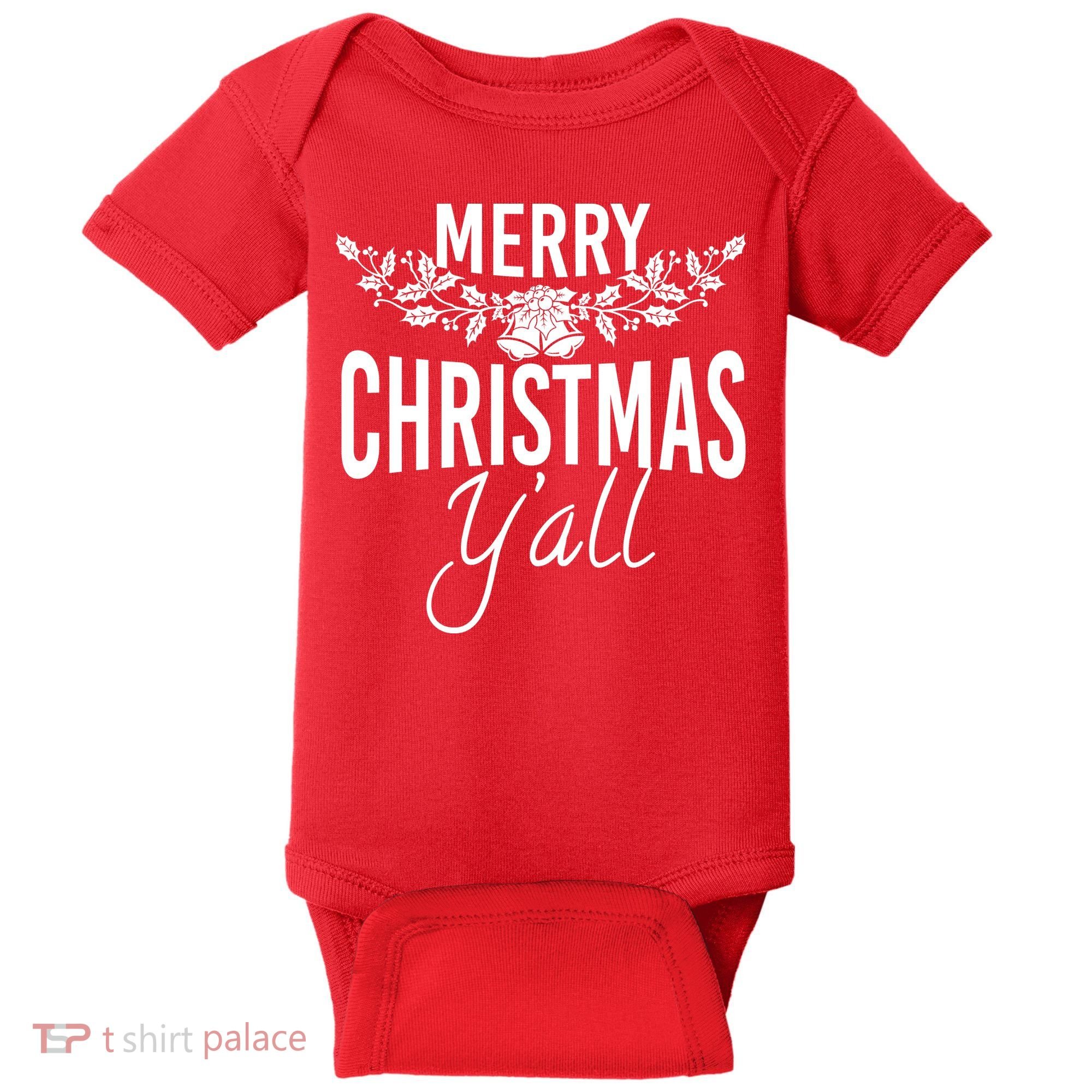 Marry Christmas Y'all Baby Bodysuit