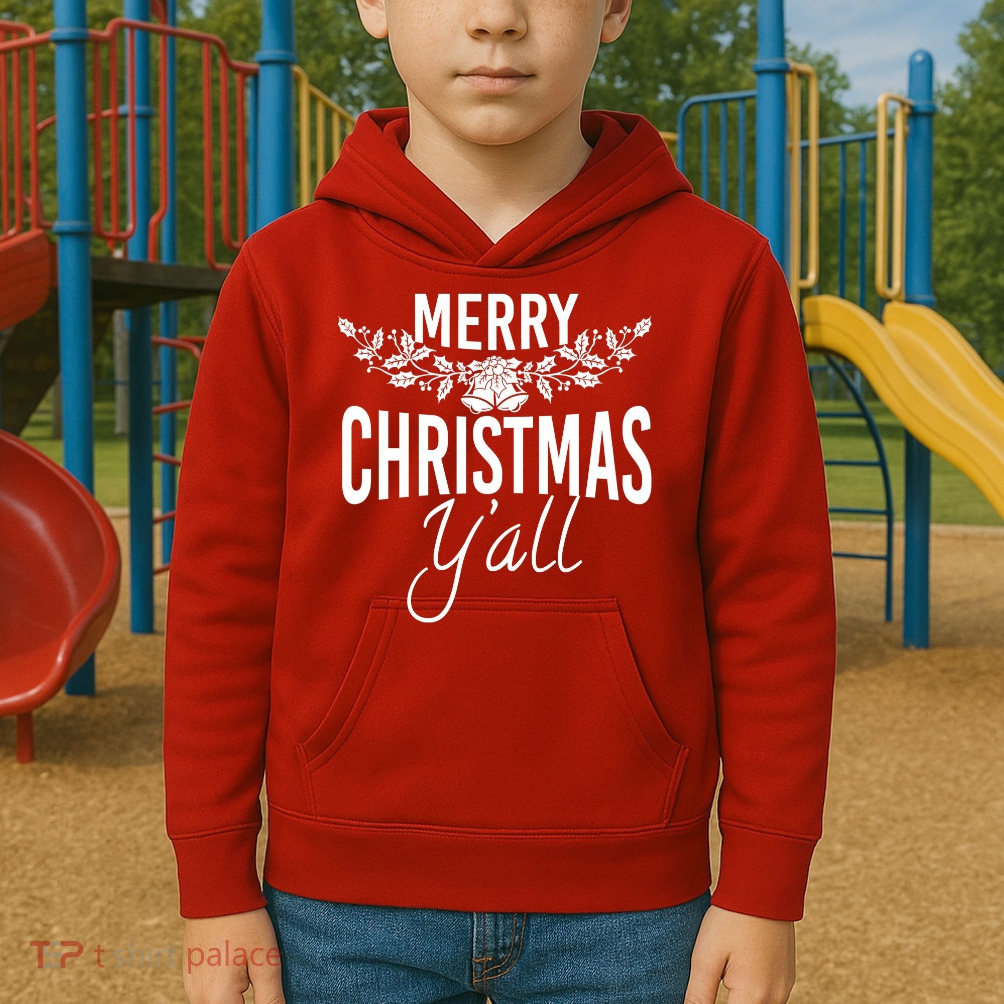 Marry Christmas Y'all Kids Hoodie