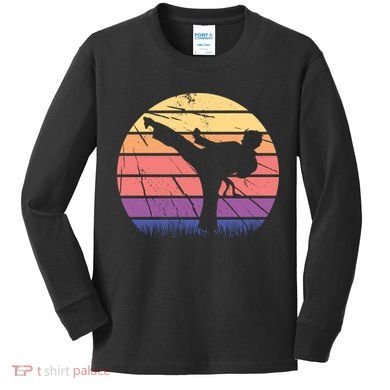 Martial Arts Retro Kids Long Sleeve Shirt