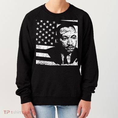 Martin Luther King Jr Distressed MLK Flag Women's Sweatshirt