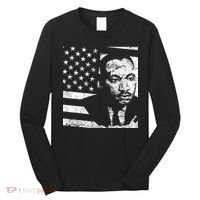 Martin Luther King Jr Distressed MLK Flag Long Sleeve Shirt thumb 0