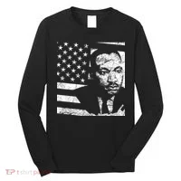Martin Luther King Jr Distressed MLK Flag Long Sleeve Shirt thumb 0