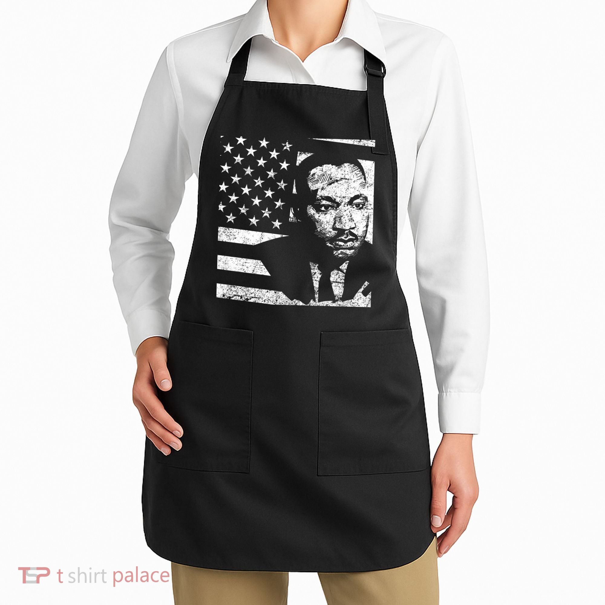 Martin Luther King Jr Distressed MLK Flag Apron