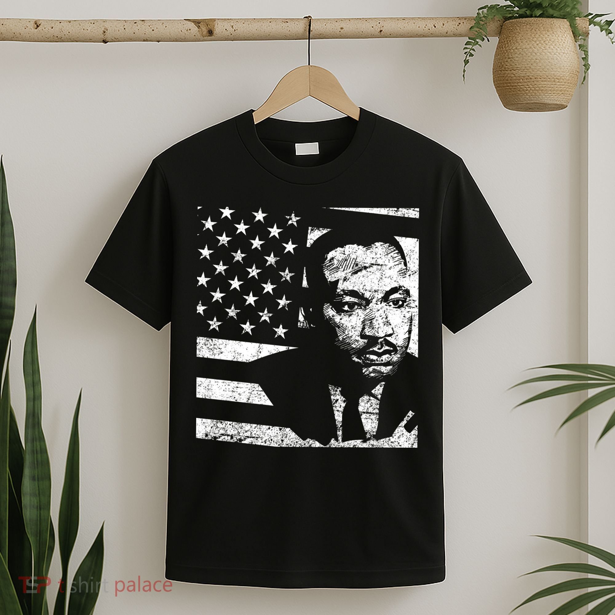 Martin Luther King Jr Distressed MLK Flag T-Shirt