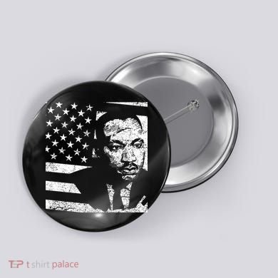 Martin Luther King Jr Distressed MLK Flag Button