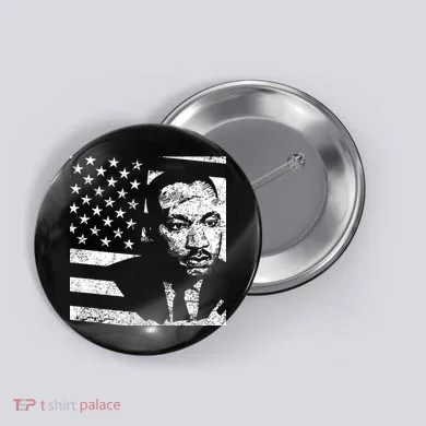 Martin Luther King Jr Distressed MLK Flag Button