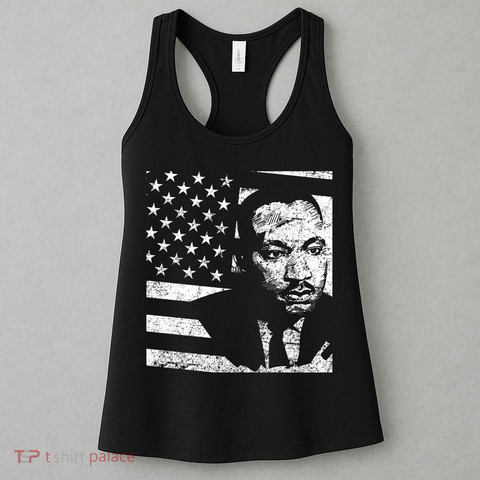 Martin Luther King Jr Distressed MLK Flag Women's Tank Top