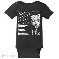 Martin Luther King Jr Distressed MLK Flag Baby Bodysuit thumb 0