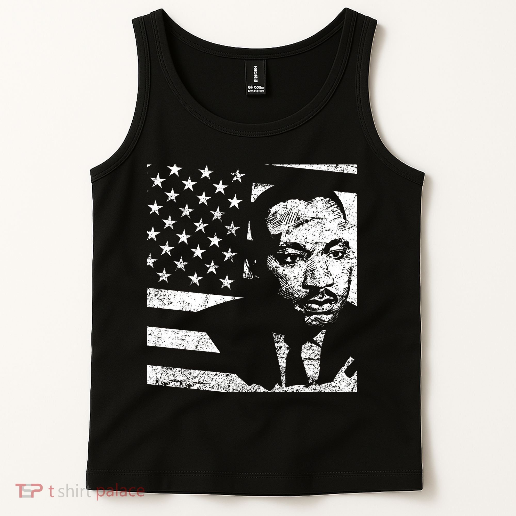 Martin Luther King Jr Distressed MLK Flag Tank Top