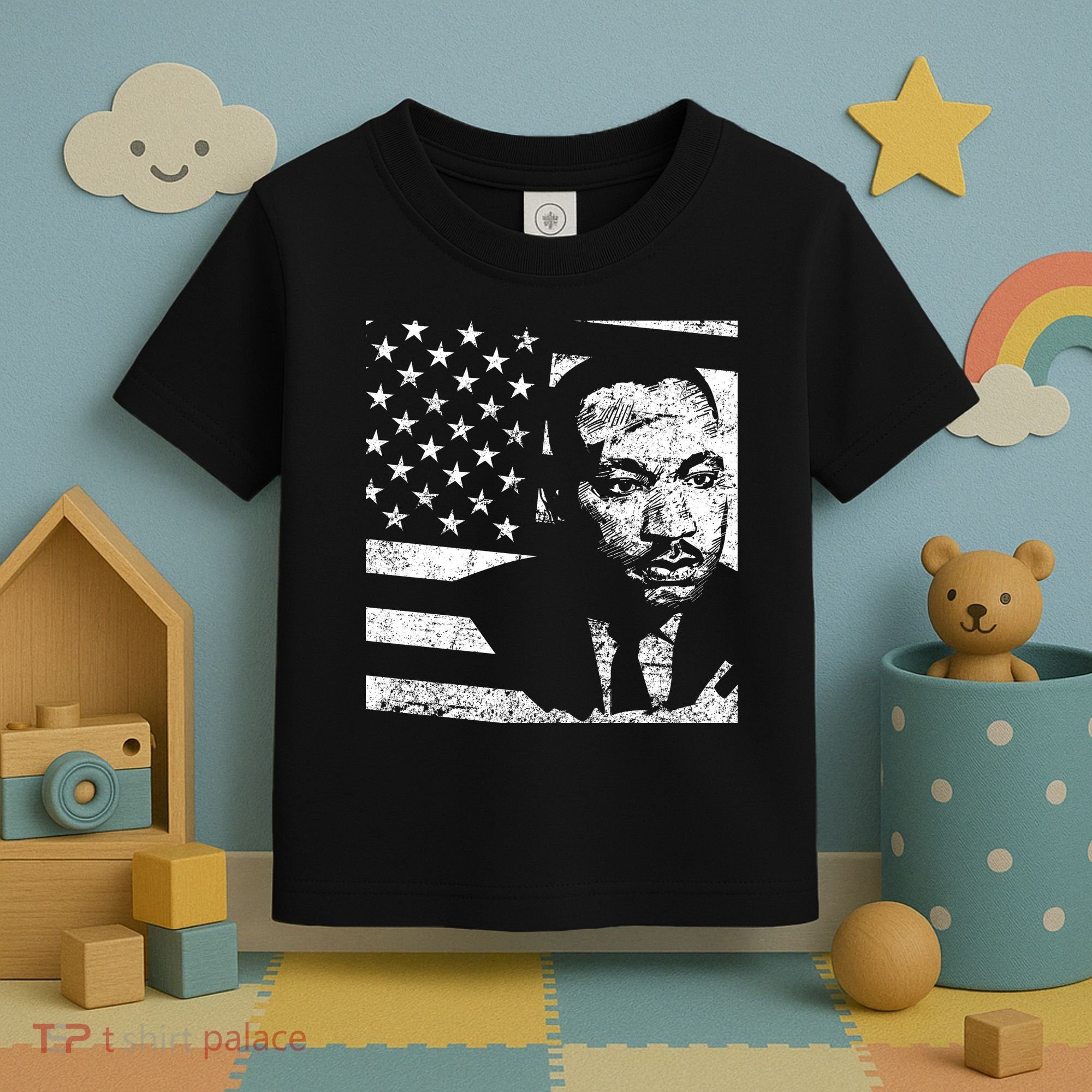 Martin Luther King Jr Distressed MLK Flag Toddler T-Shirt