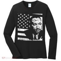 Martin Luther King Jr Distressed MLK Flag Women's Long Sleeve Shirt thumb 0