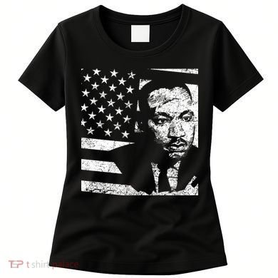 Martin Luther King Jr Distressed MLK Flag Women's T-Shirt