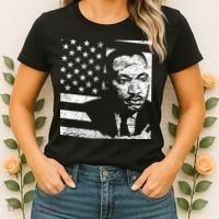 Martin Luther King Jr Distressed MLK Flag Women's T-Shirt thumb 2