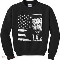 Martin Luther King Jr Distressed MLK Flag Kids Sweatshirt thumb 0