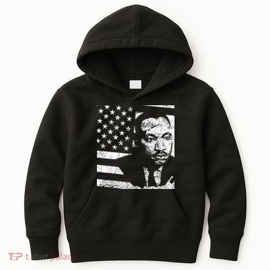 Martin Luther King Jr Distressed MLK Flag Kids Hoodie