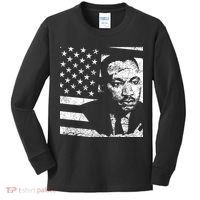 Martin Luther King Jr Distressed MLK Flag Kids Long Sleeve Shirt thumb 0