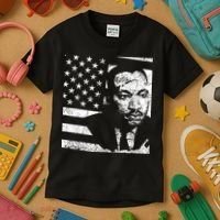 Martin Luther King Jr Distressed MLK Flag Kids T-Shirt thumb 3