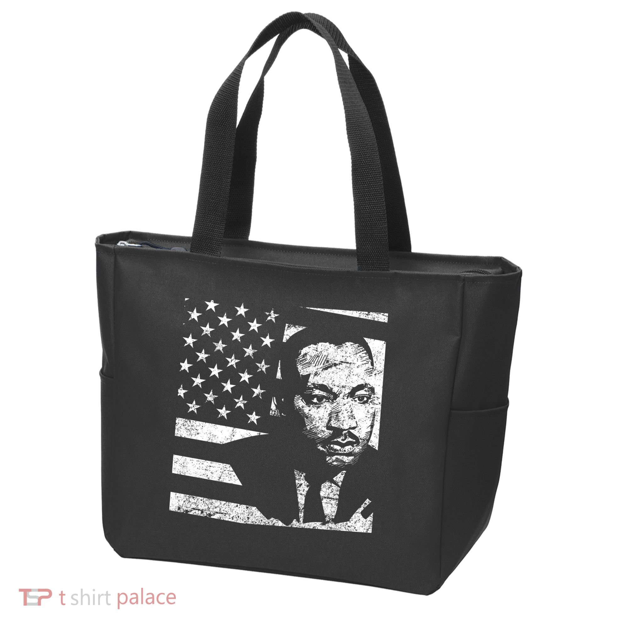 Martin Luther King Jr Distressed MLK Flag Tote Bag