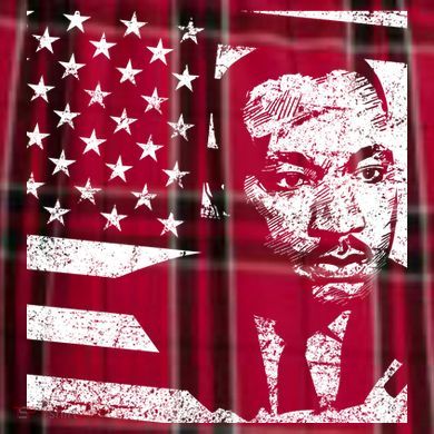 Martin Luther King Jr Distressed MLK Flag Women's Flannel Plaid Pajama Pants