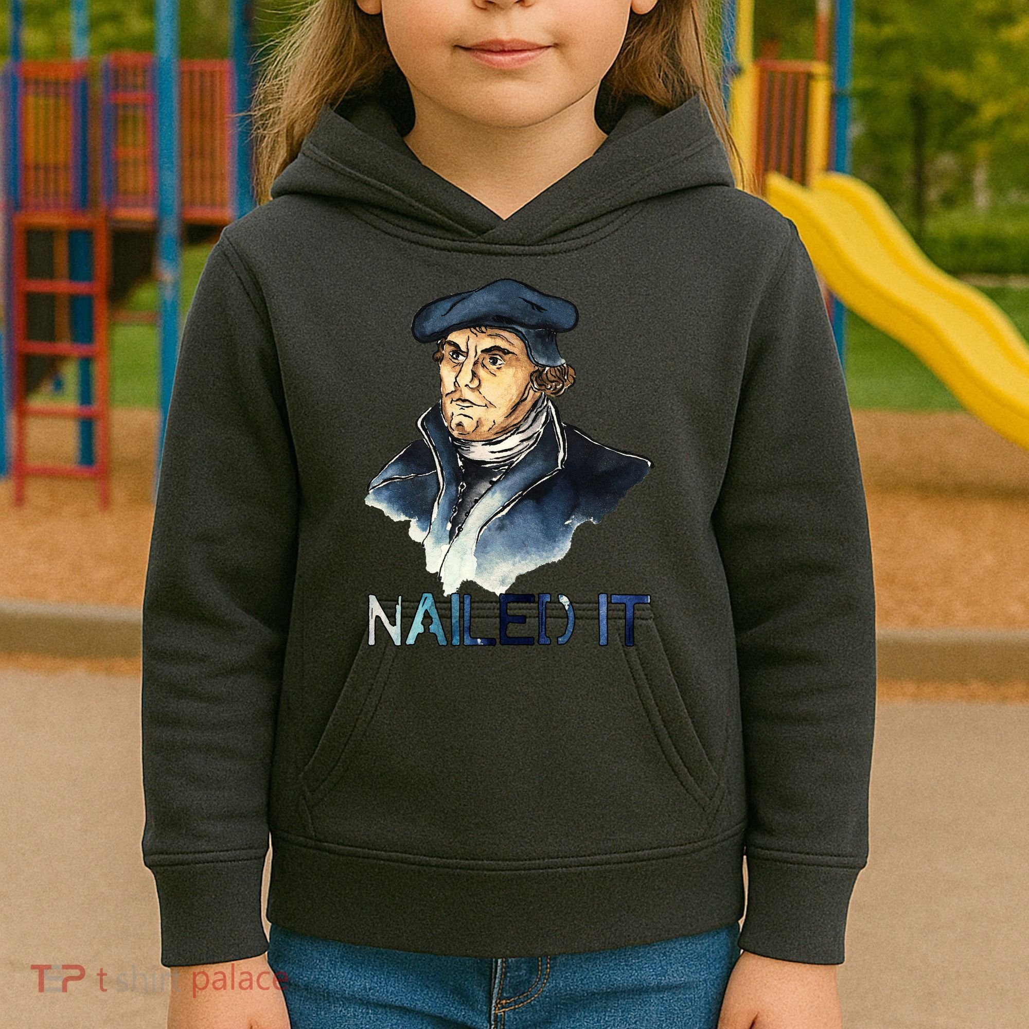 Martin Luther Nailed It Paint Stroke Kids Hoodie