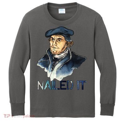 Martin Luther Nailed It Paint Stroke Kids Long Sleeve Shirt