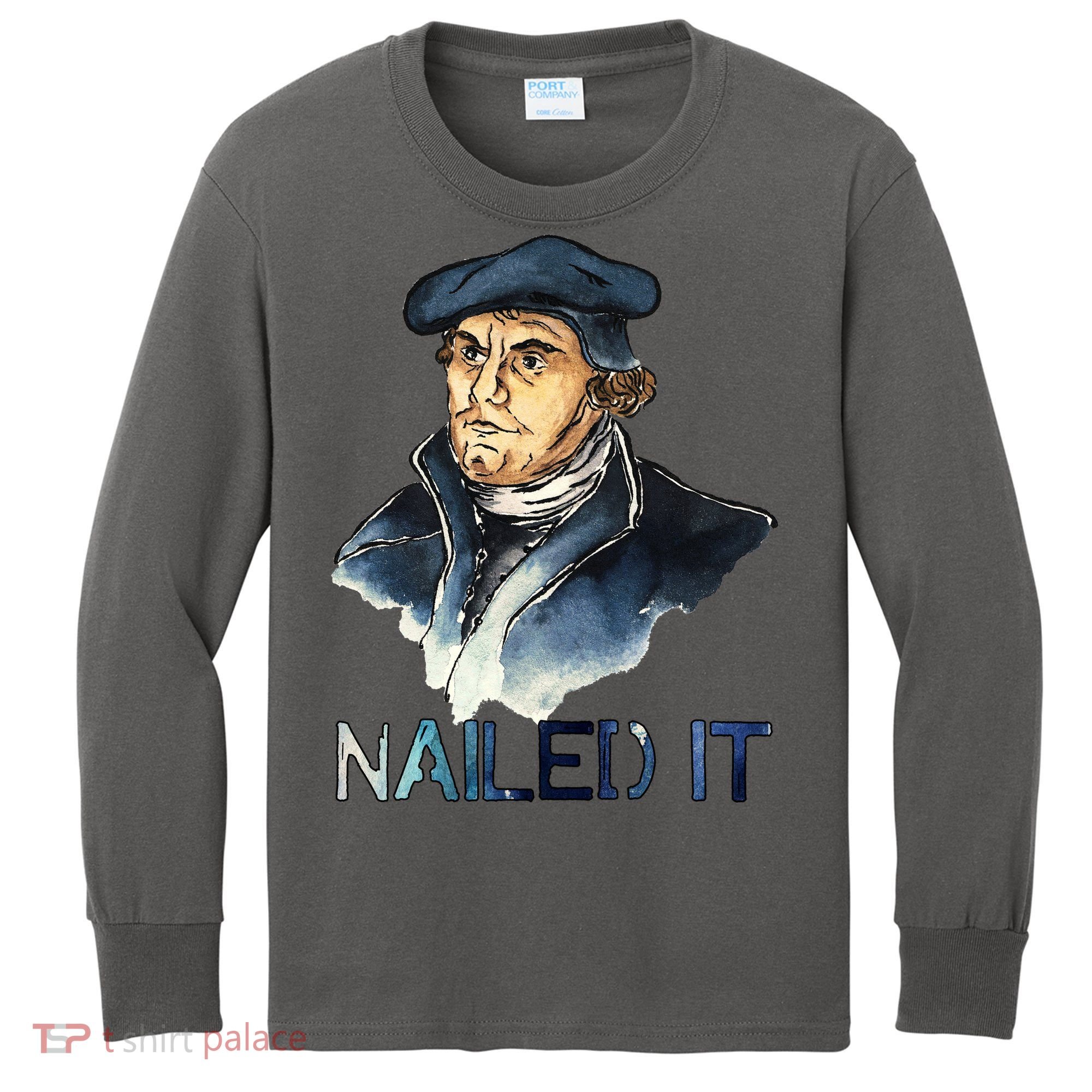 Martin Luther Nailed It Paint Stroke Kids Long Sleeve Shirt