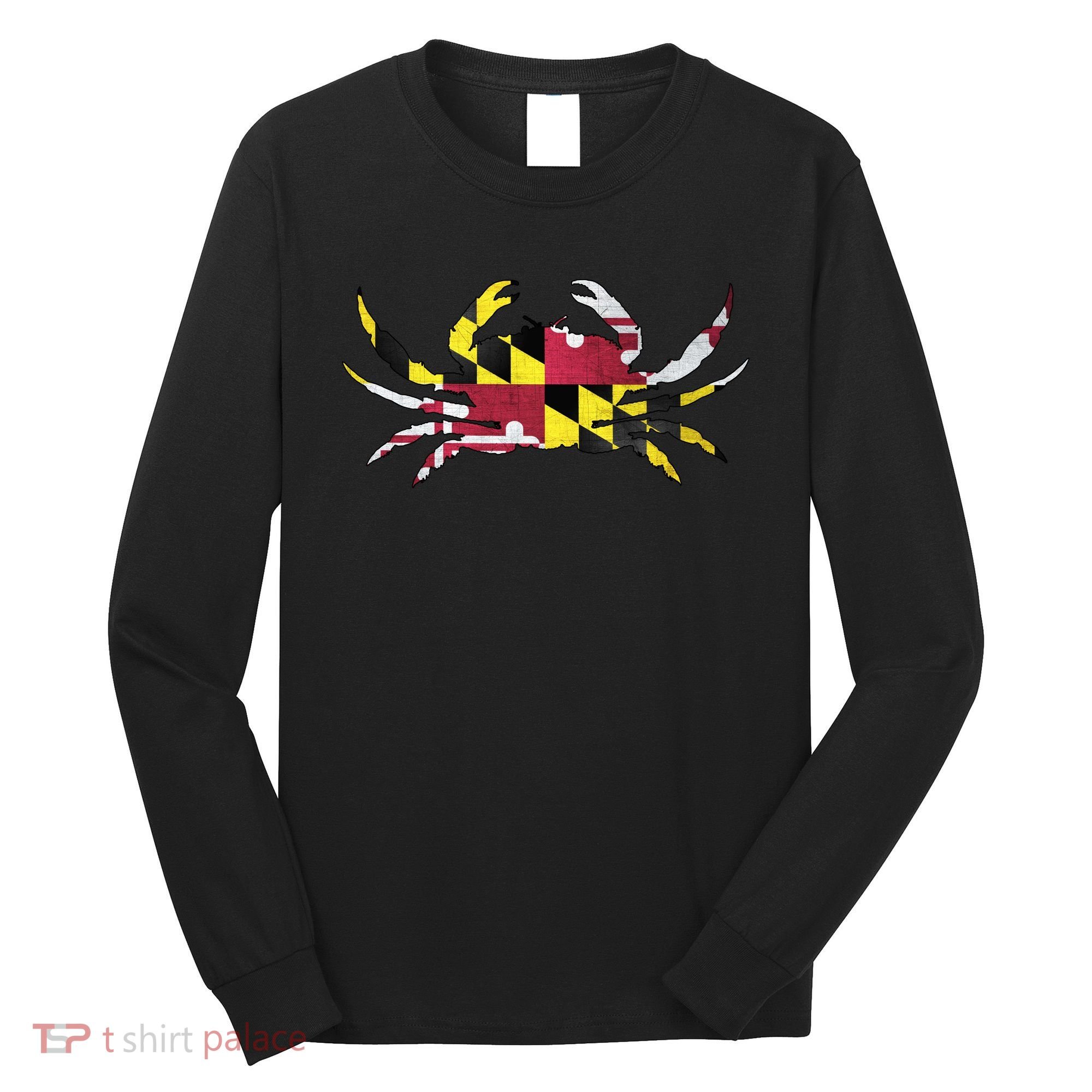 Maryland Flag Crab Long Sleeve Shirt