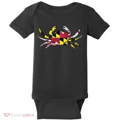 Maryland Flag Crab Baby Bodysuit