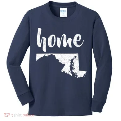 Maryland Home State Kids Long Sleeve Shirt