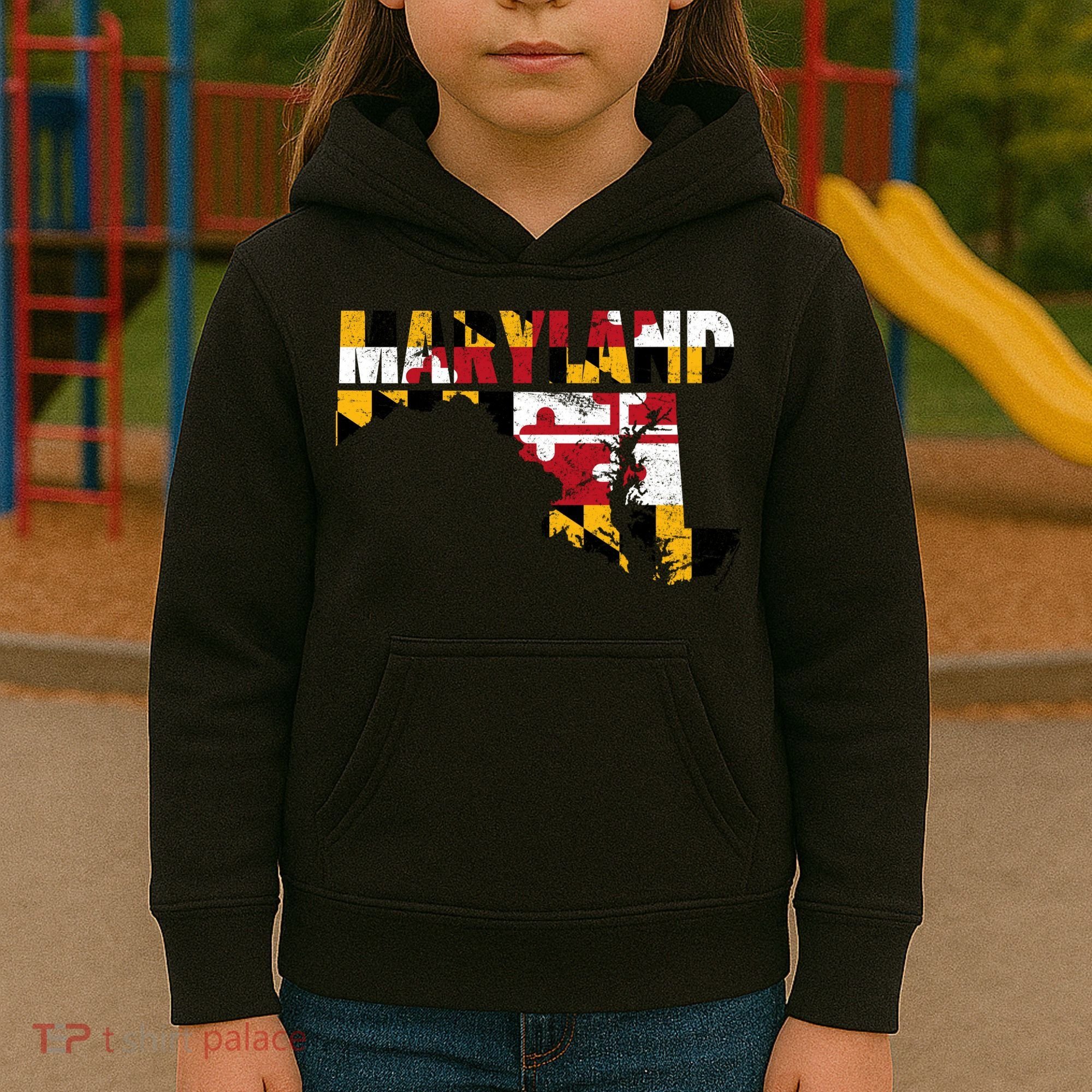 Maryland State Flag Kids Hoodie