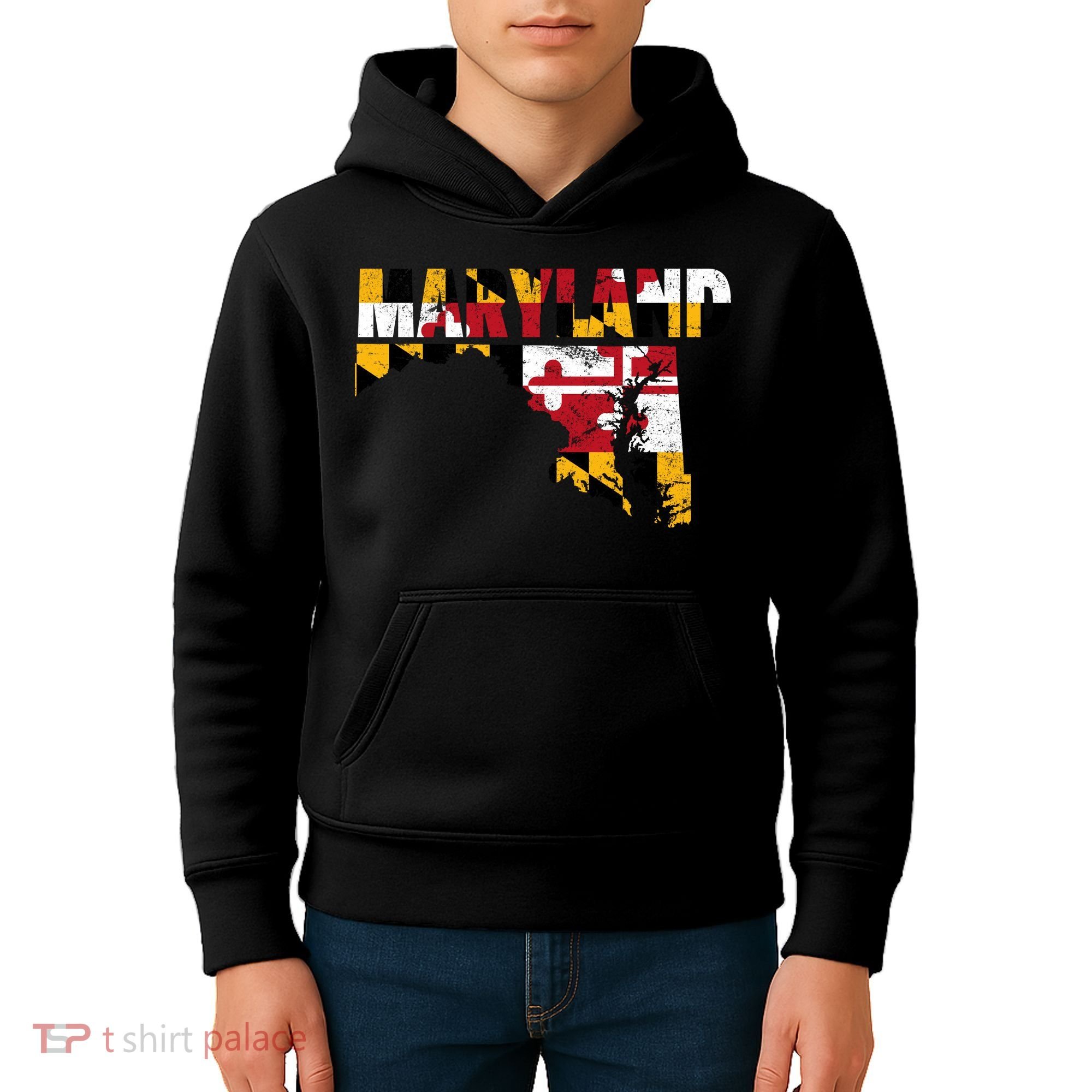Maryland State Flag Kids Hoodie