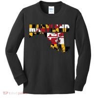 Maryland State Flag Kids Long Sleeve Shirt thumb 0