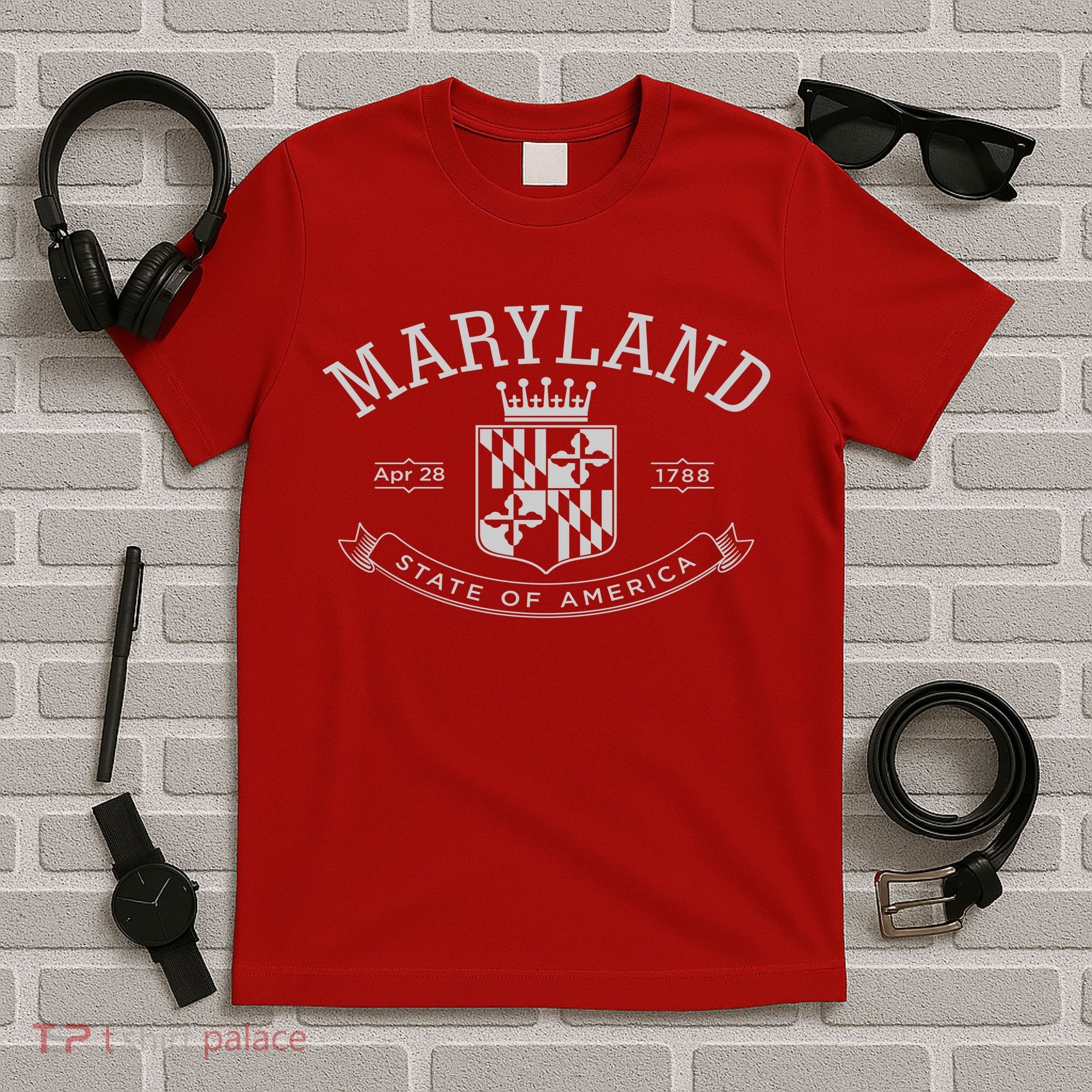 Maryland Stylized Emblem EST 1788 State of America T-Shirt